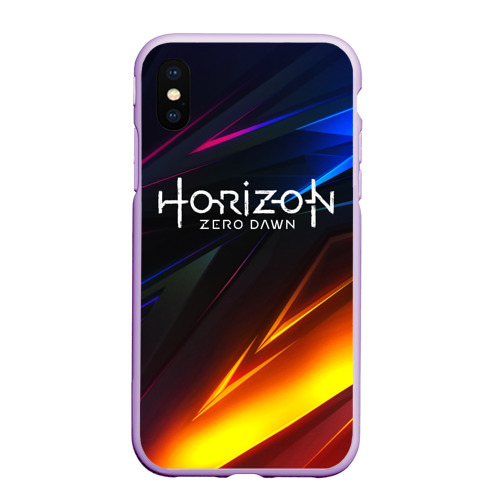 Чехол для iPhone XS Max матовый Horizon Zero Dawn stripes, цвет сиреневый