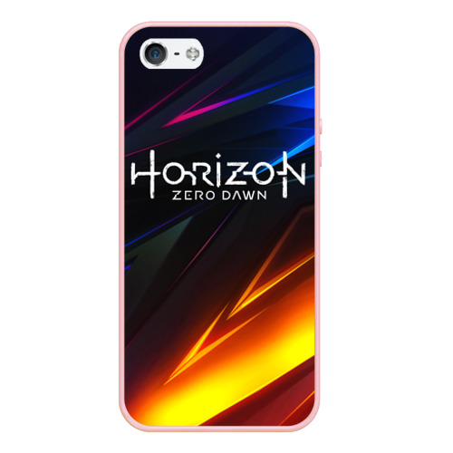 Чехол для iPhone 5/5S матовый Horizon Zero Dawn stripes, цвет светло-розовый