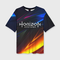 Женская футболка oversize 3D Horizon Zero Dawn stripes