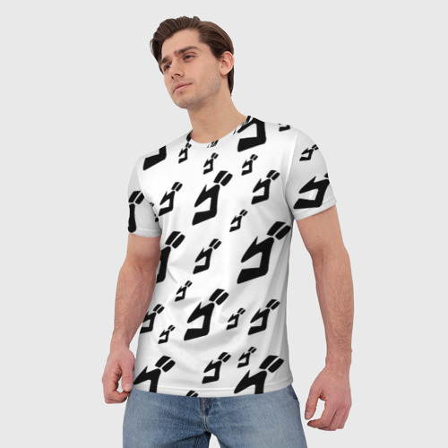 Мужская футболка 3D JoJo pattern BW, цвет 3D печать - фото 3