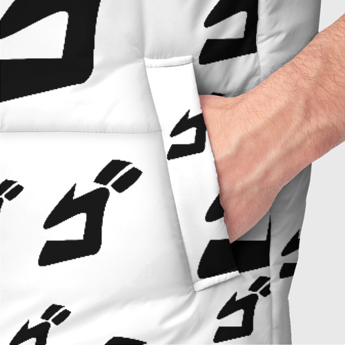Мужской жилет утепленный 3D Паттерн ДжоДжо черно-белый, цвет красный - фото 6