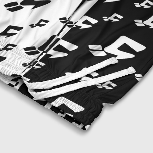 Детские спортивные шорты 3D Паттерн ДжоДжо черно-белый, цвет 3D печать - фото 6