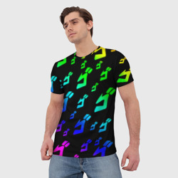 Мужская футболка 3D Радужный Паттерн Лого ДжоДжо - фото 2