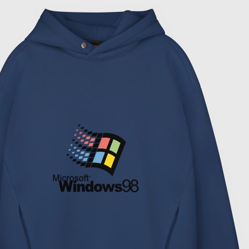 Мужское худи Oversize хлопок Windows 98, цвет темно-синий - фото 4