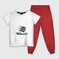 Детская пижама с белой футболкой Windows 98