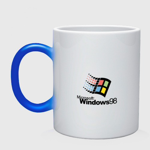 Кружка хамелеон Windows 98, цвет белый + синий