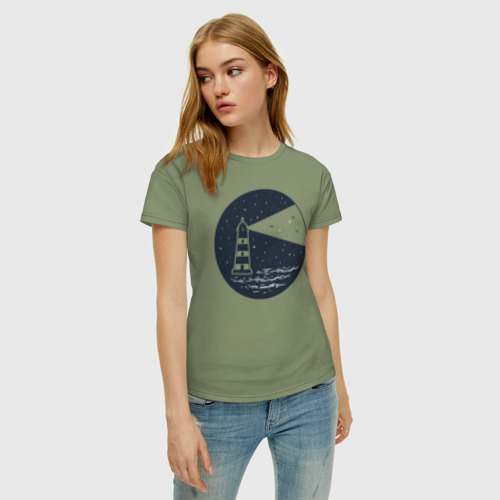 Женская футболка хлопок Маяк, цвет авокадо - фото 3