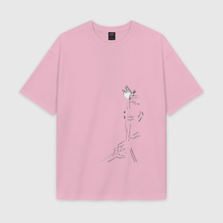 Женская футболка Oversize хлопок texturе Кирито