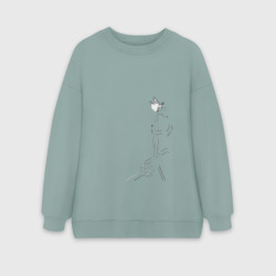 Женский свитшот oversize без начеса хлопок Кирито