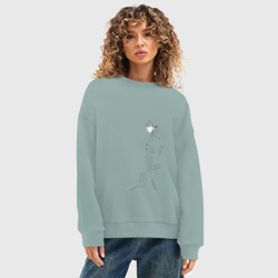 Женский свитшот oversize без начеса хлопок Кирито - фото 2