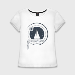 Женская футболка хлопок Slim Вокруг Света под парусами
