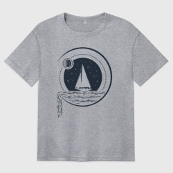 Женская футболка хлопок Oversize Вокруг Света под парусами