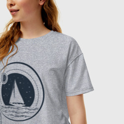 Женская футболка хлопок Oversize Вокруг Света под парусами - фото 2