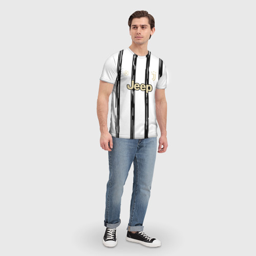 Мужская футболка 3D Juventus | Home Authentic style (2021/22), цвет 3D печать - фото 5