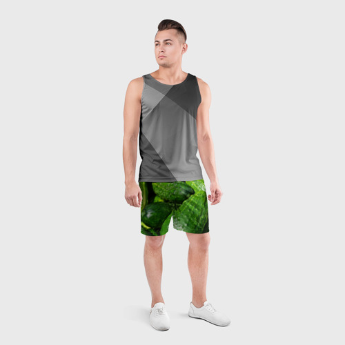 Мужские шорты спортивные Огурцы, цвет 3D печать - фото 4