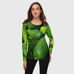 Женский лонгслив 3D Огурцы - фото 2