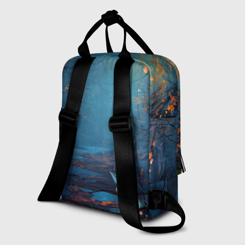 Женский рюкзак 3D с принтом Forest, вид сзади #1