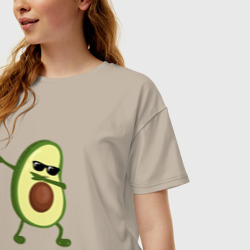 Женская футболка хлопок Oversize Авокадо дэб - фото 2