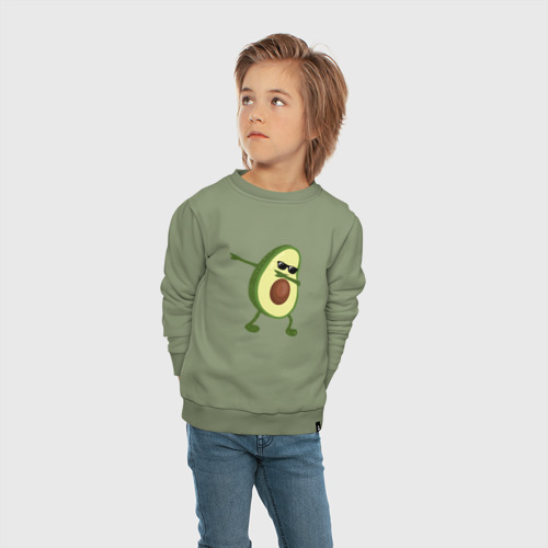 Детский свитшот хлопок Авокадо дэб, цвет авокадо - фото 5