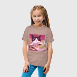 Детская футболка хлопок Кот и лапша - фото 2