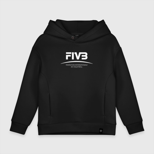 Детское худи Oversize хлопок FIVB волейбол, цвет черный