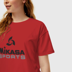 Женская футболка хлопок Oversize Mikasa sports - фото 2