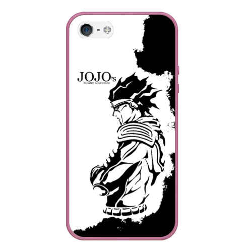 Чехол для iPhone 5/5S матовый JoJo Bizarre Adventure, цвет розовый