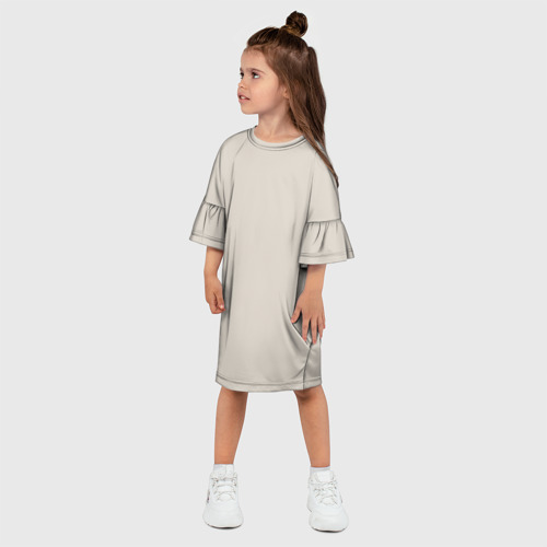 Детское платье 3D с принтом Бежевый, фото на моделе #1