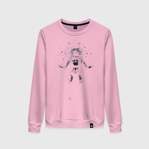 Женский свитшот хлопок Космонавт, цвет светло-розовый