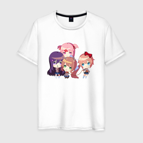 Мужская футболка хлопок Doki Doki Literature club!, цвет белый