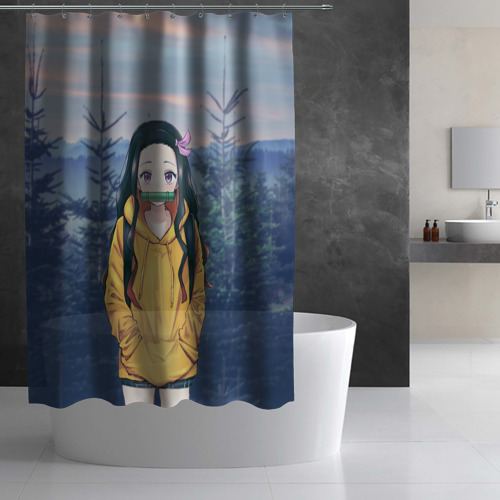 Штора 3D для ванной Незуко - фото 3