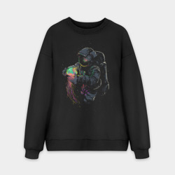 Мужской свитшот oversize без начеса хлопок Глубокий космос