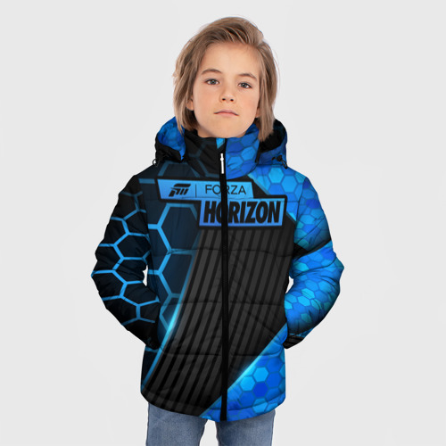 Зимняя куртка для мальчиков 3D с принтом Forza Horizon, фото на моделе #1