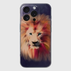 Чехол для iPhone 16 Pro силиконовый с защитой камеры Space Lion