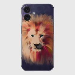 Чехол для iPhone 16 силиконовый с защитой камеры Space Lion