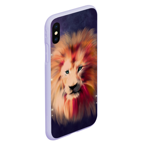 Чехол для iPhone XS Max матовый Space Lion, цвет светло-сиреневый - фото 3