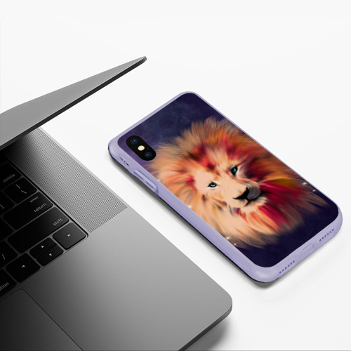 Чехол для iPhone XS Max матовый Space Lion, цвет светло-сиреневый - фото 5