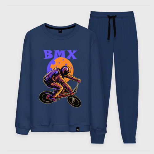 Мужской костюм хлопок BMX в космосе, цвет темно-синий