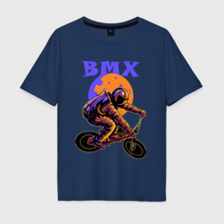 Мужская футболка хлопок Oversize BMX в космосе