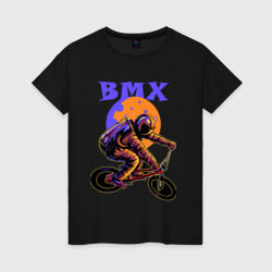 Женская футболка хлопок BMX в космосе