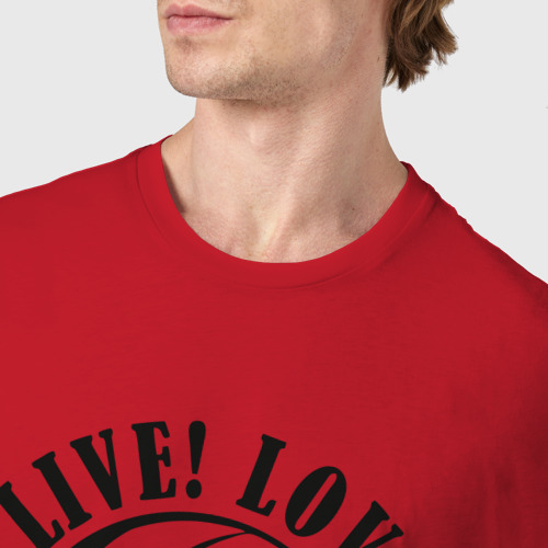 Мужская футболка хлопок LIVE! LOVE! VOLLEYBALL!, цвет красный - фото 6