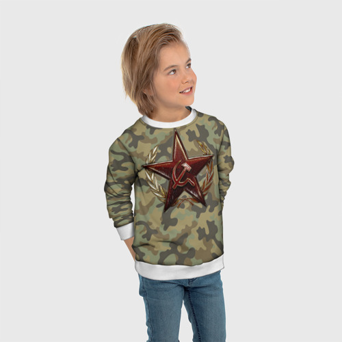 Детский свитшот 3D с принтом Советская звезда, вид сбоку #3