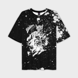 Мужская футболка oversize 3D Хамон белые брызни
