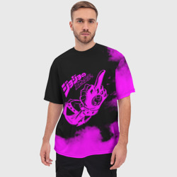 Мужская футболка oversize 3D ДжоДжо fuck фиолетовый - фото 2