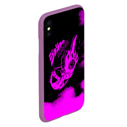 Чехол для iPhone XS Max матовый ДжоДжо fuck фиолетовый - фото 2