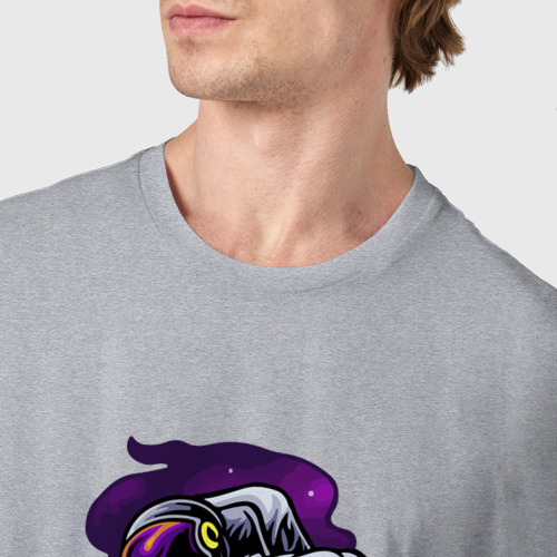 Мужская футболка хлопок Space skateboard, цвет меланж - фото 6