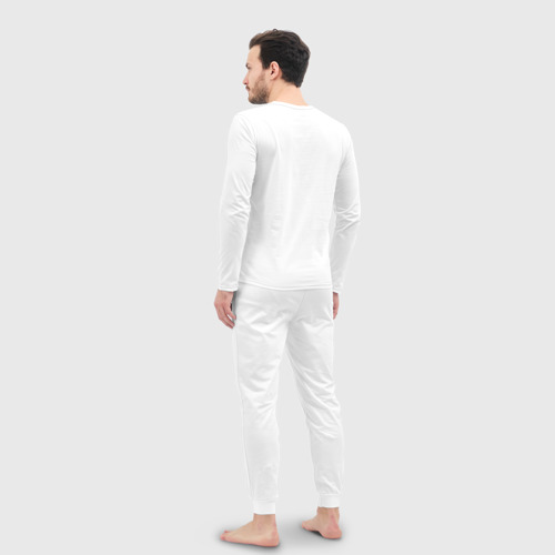 Мужская пижама с лонгсливом хлопок Space skateboard, цвет белый - фото 4
