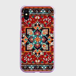 Чехол для iPhone XS Max матовый Текстура советского ковра с геометрическими узорами