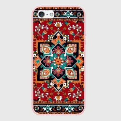 Чехол для iPhone 5/5S матовый Текстура советского ковра с геометрическими узорами