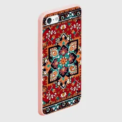 Чехол для iPhone 5/5S матовый Текстура советского ковра с геометрическими узорами - фото 2
